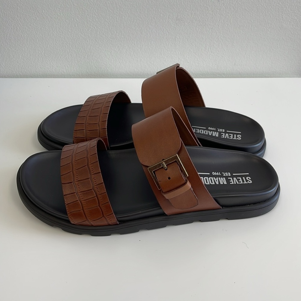 Steve Madden Corro Tan Sandals Men’s Size 10.5 - Picture 3 of 6